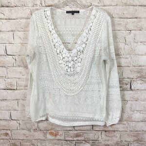 Brixon Ivy Stitch Fix Lace V Neck White Top
